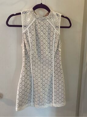 Ladakh Cream White Lace Mini Dress